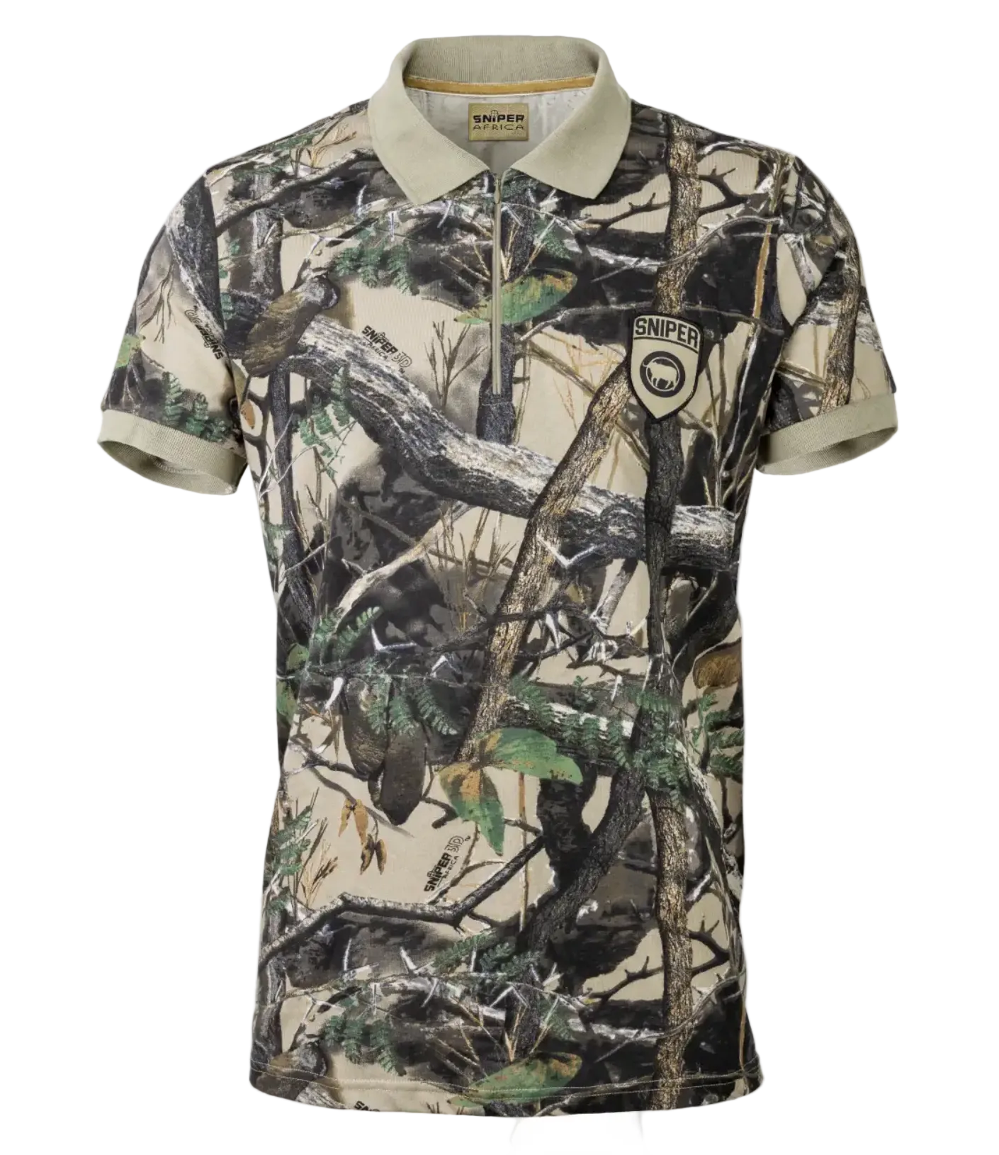 Sniper Africa Men's Short Sleeve Golfer – 3D