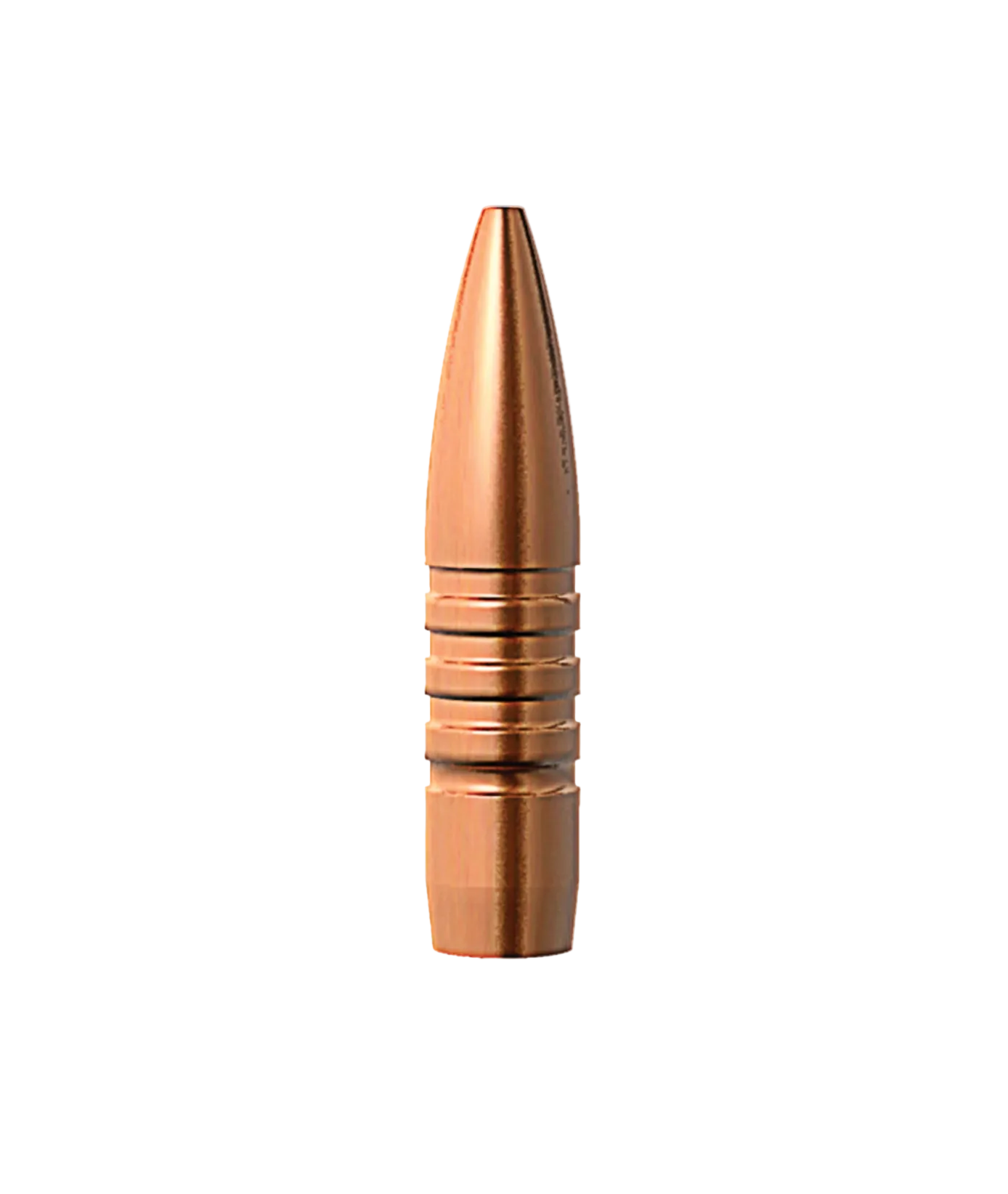 Copper-colored bullet on a white background