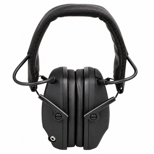 Side view of Tacband active electronic earmuffs with low-profile ear cups