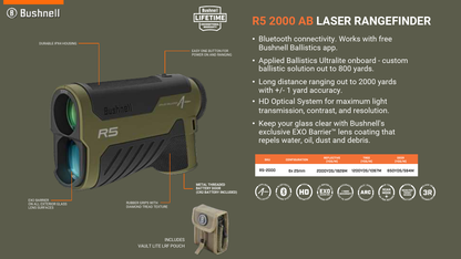 Bushnell R5 6×25 2000 YDS Rangefinder – Ranger Green
