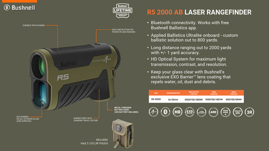 Bushnell R5 6×25 2000 YDS Rangefinder – Ranger Green
