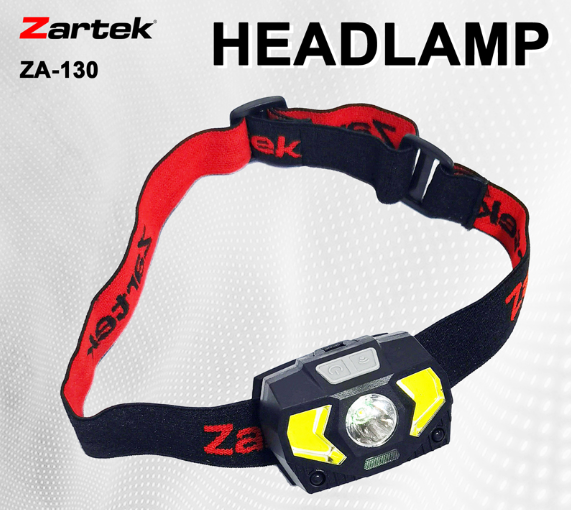 Zartek ZA-130 LED Headlamp – 270 Lumen, Multi-Mode, AAA Battery Powered