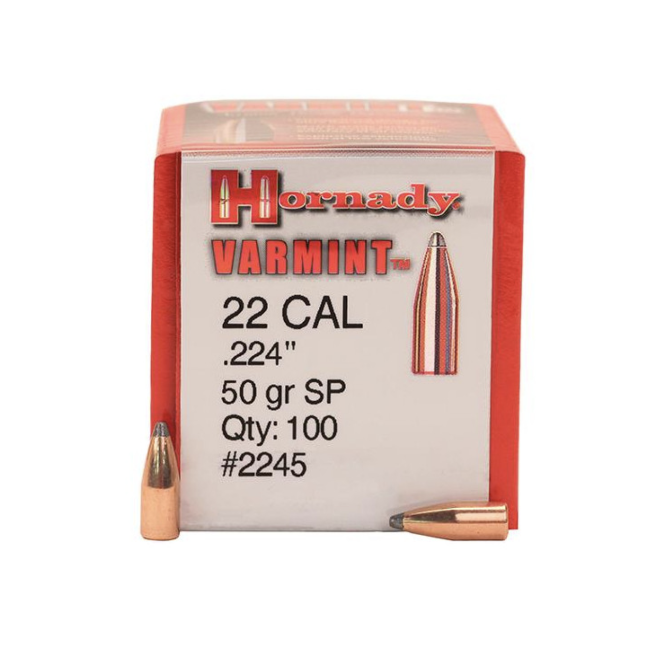 Hornady .224 Cal 50gr SP Varmint Bullets (100 Pack)