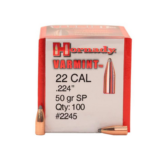 Hornady .224 Cal 50gr SP Varmint Bullets (100 Pack)