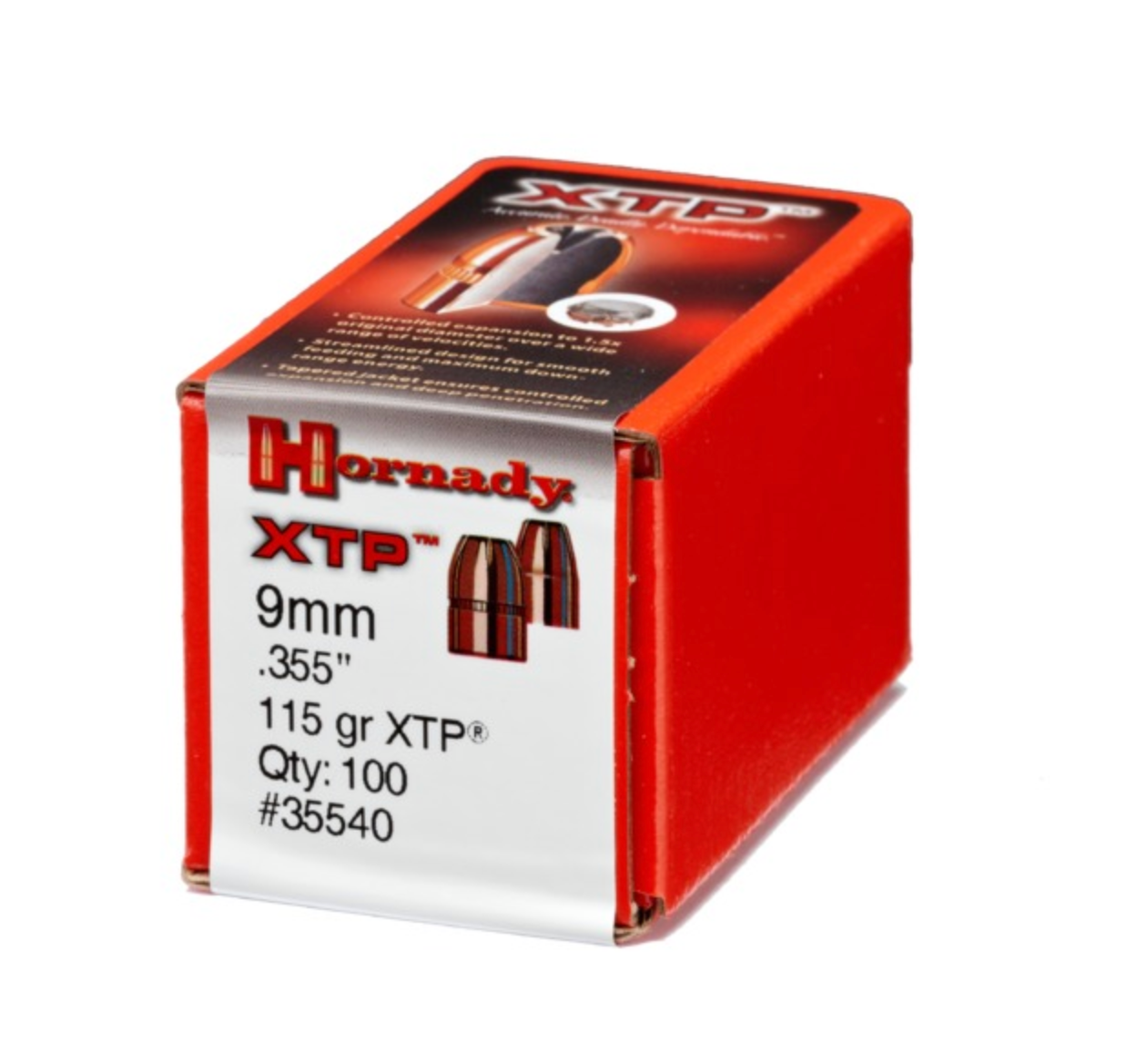 Hornady 9mm 124gr XTP® Bullets (.355 Cal) (100 Pack)