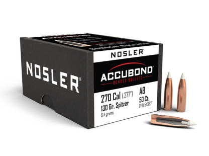 Nosler AccuBond® .277 Cal 130gr Bullets (50 Pack)