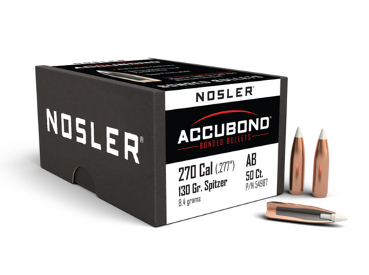Nosler AccuBond® .277 Cal 130gr Bullets (50 Pack)