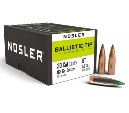 Nosler Ballistic Tip® Hunting .308 Cal 165gr Bullets (50 Pack)