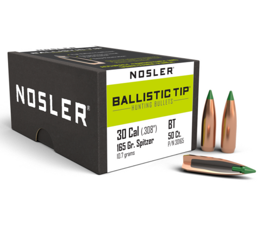 Nosler Ballistic Tip® Hunting .308 Cal 165gr Bullets (50 Pack)