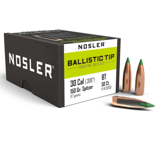 Nosler Ballistic Tip® Hunting .308 Cal 150gr Bullets (50 Pack)